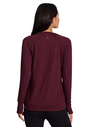 RBX Women's Workout Top, Active Fashion Long Sleeve Yoga Tunic Lightweight French Terry Sweatshirt Pullover with Thumbholes2