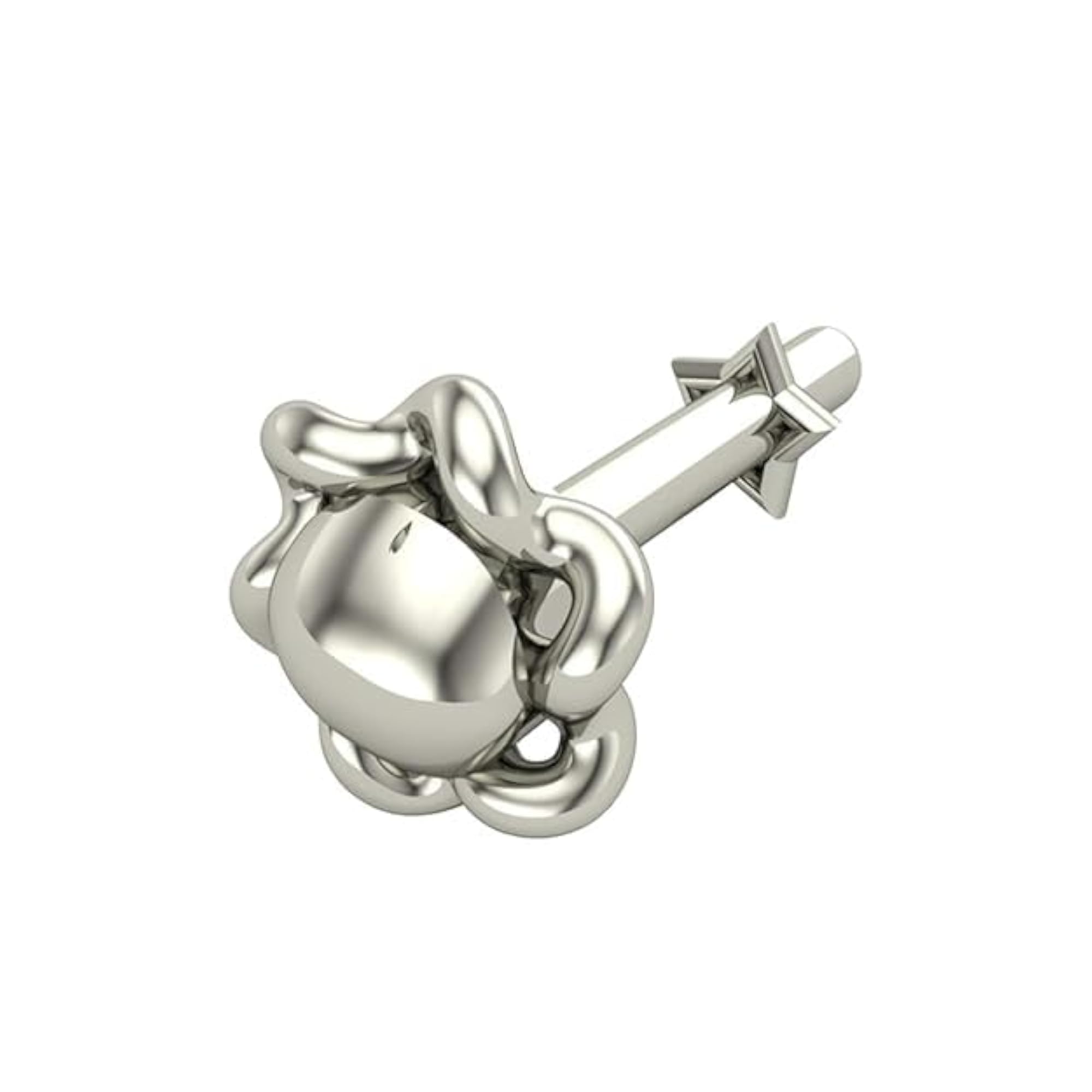 Women's 14K White Gold Nose Pin, Elegant Gift