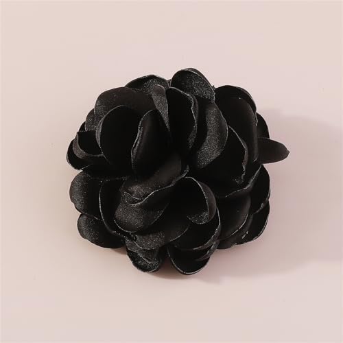 Image of Handmade Satin Fabric Rose Flower Extra Large Big Brooches Lapel Pins for Women Elegant Vintage Big Camellia Flower Brooch Pin for Women Girls Wedding Part Dance Dress Suit Clothes Accessories Jewelry Gifts