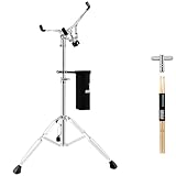 ROWELL Snare Drum Stand Snare Stand with Drum Sticks Double Braced Snare Stand Fit for 10 to 14 Inch Snare Drum and Practice Pad,Standing Snare Drum Stand Adjustable 40.5 Inches for Drum Beginners