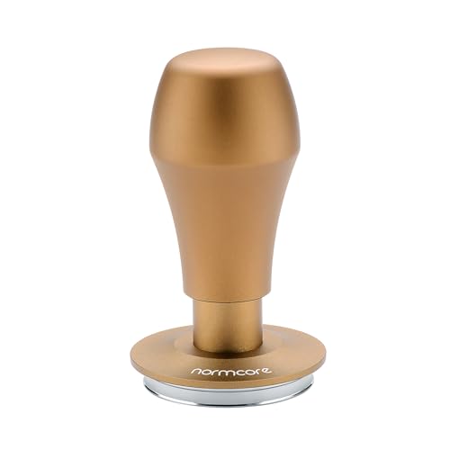 Image of Normcore 53.3mm Spring Loaded Coffee Tamper V4.1 with Click Feedback, Flat Base Espresso Tamper Compatible with Breville Sage 54mm Portafilters, Bronze
