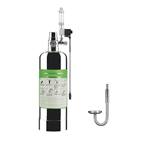 Ailgely 5L CO2-Generator-System-Kit für Doppel Aquarium CO2-Edelstahl-Zylinder-Generator-System mit Magnetventil, Blasendiffusor, Kohlendioxid-Reaktor-Kit für Pflanzenaquarium