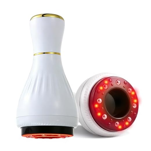 FEEOLA Electric Cupping Massager for Body with Suction, Red Light & Heat, Lymphatic Drainage Massager, 12 Intensity Body Sculpting Machine, Cellulite Massage Tool for Arms Legs Waist Back-W