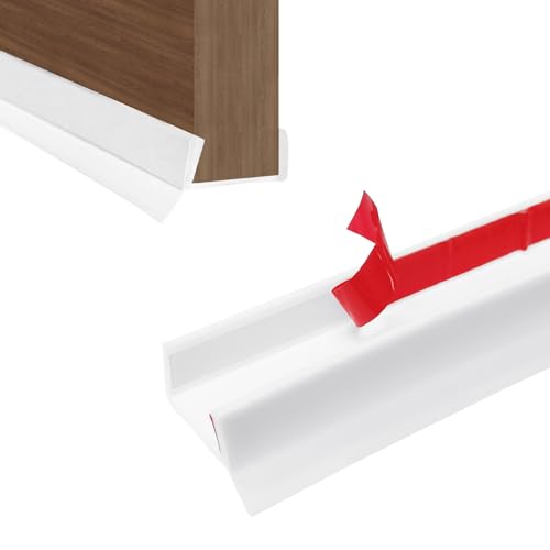 Hengrongshen Perfil de zócalo autoadhesivo para grosor de madera de 15/16/17/18 mm, zócalo de cocina de caucho de silicona con labio de sellado, perfil de sellado de zócalo de cocina (blanco, 3 m)