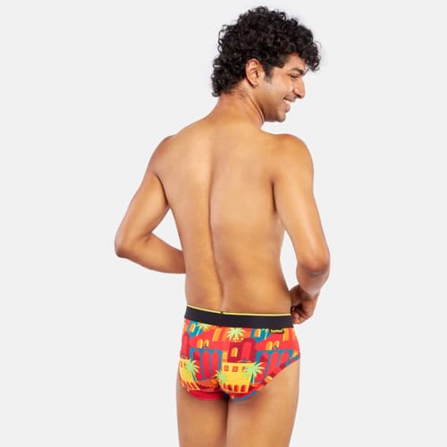 Image of Bummer Men's Printed Micro Modal Briefs Underwear | Ultra Soft & Breathable | Combo Pack of 2