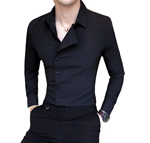 Chemise de smoking homme noire XL look britannique pour gala