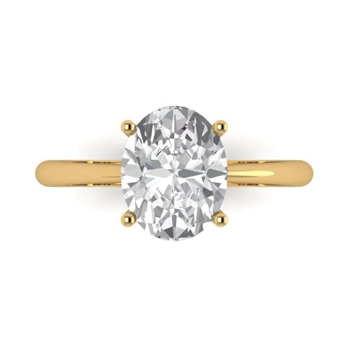 Clara Pucci Solid 14K Rose Gold Moissanite Ring - 1.5 tcw Pear Cut Certified Solitaire Engagement Ring for Women, Promise Bridal Rings for Women, Wedding Ring for Women