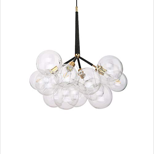 KXEcoLife Lámpara de araña Moderna con Esfera de Cristal para Techo, Ideal para Isla de Cocina, Dormitorio, Pasillo, Bar o Sala de Estar (4 Luces).