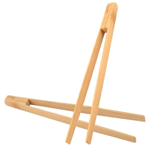 Pince a Toast Lot de 2 Pince en Bambou 25cm Longue pour Grill Tranche de Pain,Cornichons