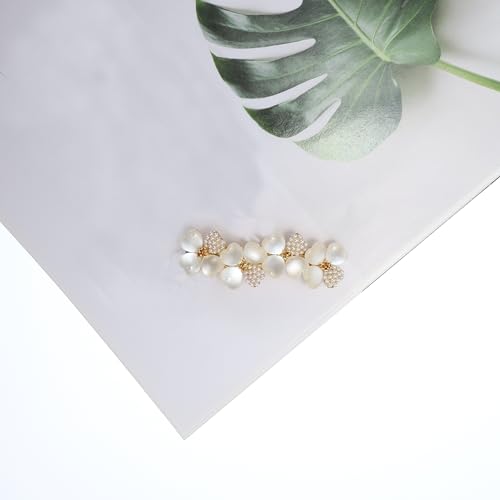 Barretes para cabello con pedrería estilo francés Champagne miniatura 7