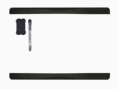 Villexun Taille A4 NEUF Creative Tableau blanc magnétique Tableau blanc, doux comme Aimant de réfrigérateur/bureau marqueur Tableau noir/Autocollant (côté Long) noir