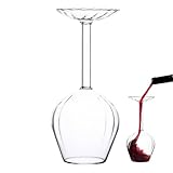 Genérico Copa De Vino Invertida 414 Ml | Copas De Vino Tinto Al Revés | Copas Invertidas Para Beber Hombre Mujer Cocina Cena Bar Cumpleaños Navidad Fiestas