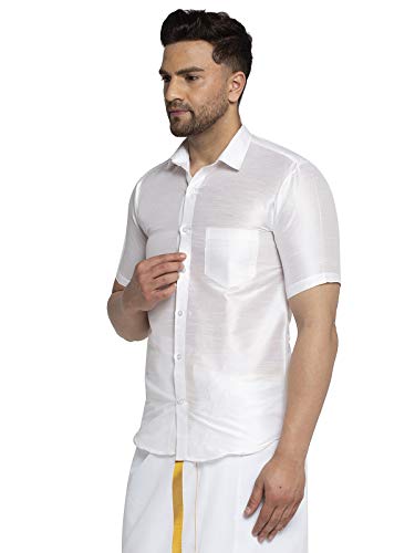Image of SAIFOO Men's Classic Silk Ethnic Shirt.