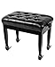 Gprice Regulowana wysokość ławka fortepianowa stołki klawiatury, z dużą skórzaną poduszką i eleganckimi nogami taboretu, nadaje się do praktyki muzycznej, 55 x 34 x 47-57 cm, tekowy, czarny