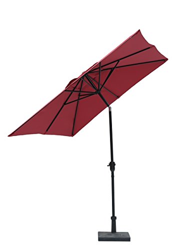 Jardin Du Sud 9 X 7 Rectangular Patio Umbrella Market Umbrella With Push Button Auto Tilt And Crank 220gsm Fade Resistant Canopy Bring Shade And Style To Your Yard Buy Online