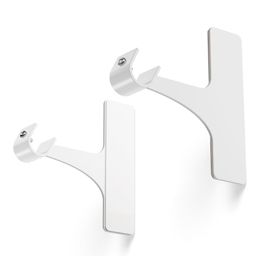 niffgaff Support Tringle Rideaux sans Perçage pour Coffre Volet Roulant - Fixation Autocollante, Convient aux Barres 19-28 mm, Lot de 2, Métal Résistant, Installation...