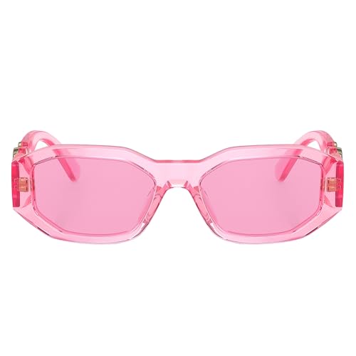 Versace Kids VK 4429U 5370/5 Transparent Pink Plastic Irregular Sunglasses Pink Lens2