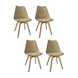 LINIUM - Set Sillas Eames Tulip | Moderna | Diseño Minimalista | Elegante | Interior y Exterior (Moka) (4)