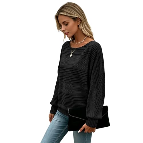 Image of Women's Batwing Tunic Tops, Long Sleeve Shirts Blouses, Business Casual Sweater for Office Work