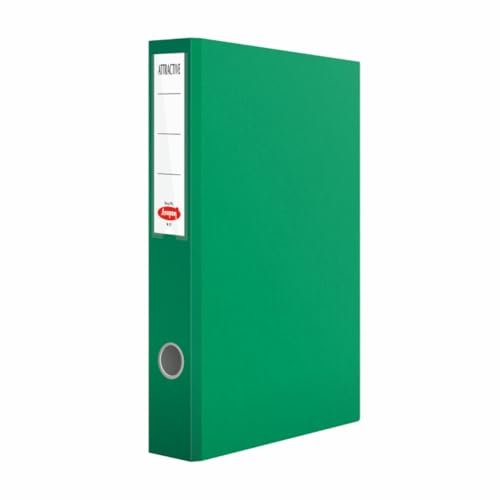 Image of Anupam Attractive Ring File | 1 inch 2D Ring Binder | A4 Robust Textured Cover | Large Capacity Document Organizer | Finger Hole for Easy Shelf Access | Office & Home (Green, Pack of 4)