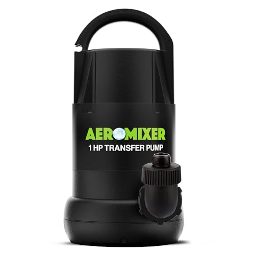 Aeromixer 1 HP Transfer Pump - Submersible Water Pumps, Sump Pump for Pool Draining, Portable Electric Garden Utility Pumps 5120 GPH, Heavy Duty Outdoor Water Flow System for Farming and Gardening