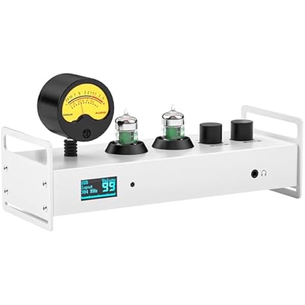 Przedwzmacniacz próżniowy Bluetooth, 2-kanałowy przedwzmacniacz audio, wzmacniacz słuchawkowy Hi-Fi, z miernikiem VU, optyczny, koncentryczny, pilot zdalnego sterowania