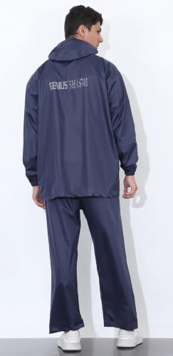 Image of Shasmi Men's Raincoat for Men Waterproof with Hood | Premium Polyester Rain Suit for Bike Riders | Leak Proof Full Body Rainwear Set with Pants | Heavy Duty Zipper (Rainy 290)