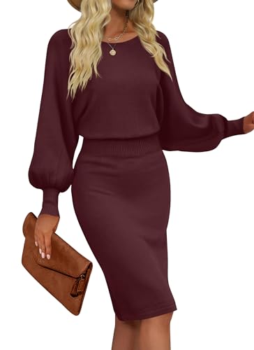 MIROL Women's Casual 2025 Long Puff Sleeve Solid...