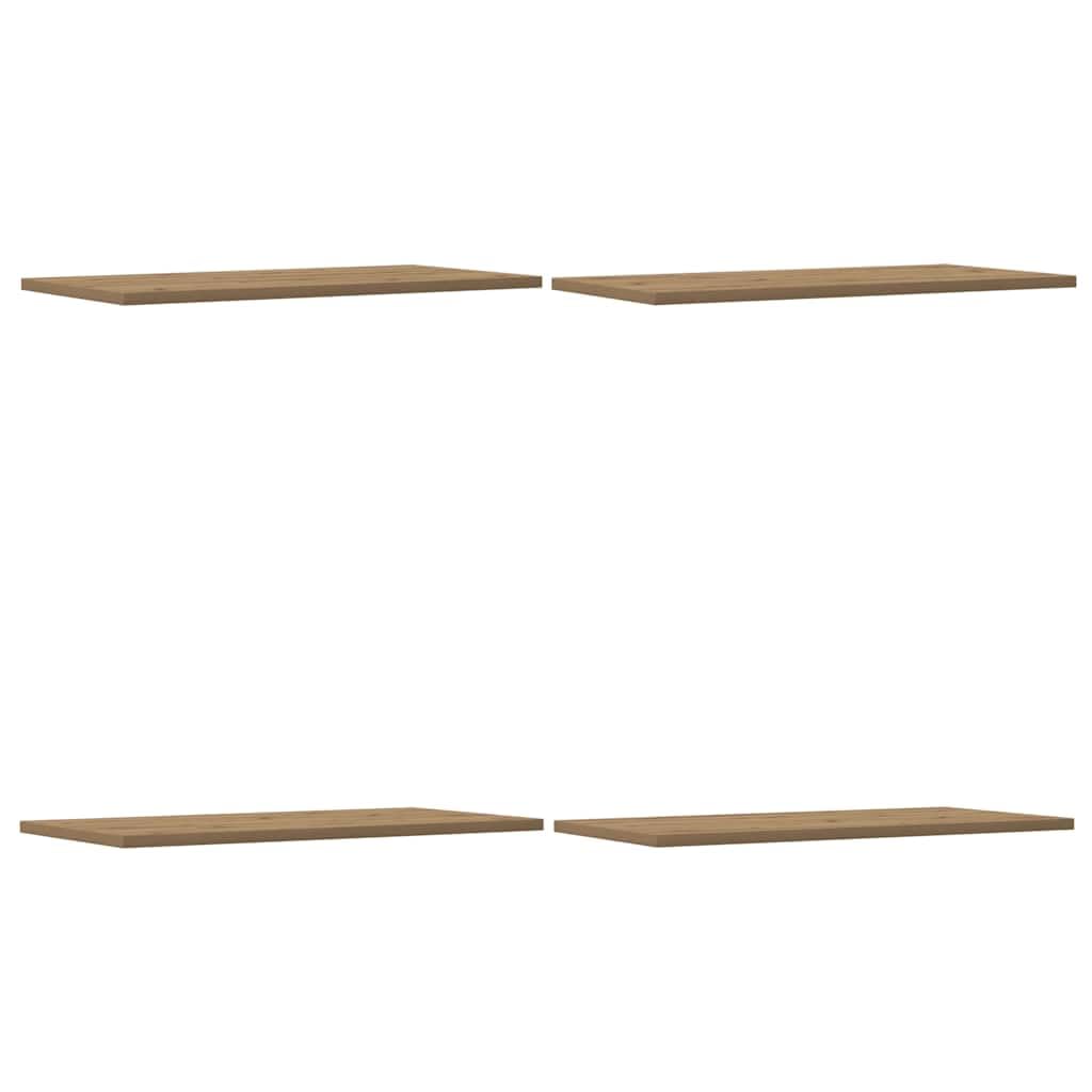 vidaXL Wandregale 4 STK. Artisan-Eiche 60x30x1,5 cm Holzwerkstoff, Schweberegal, schwebendes Regal, Hängeregal, Wandboard, Regal, Regalbrett, CD-Regal