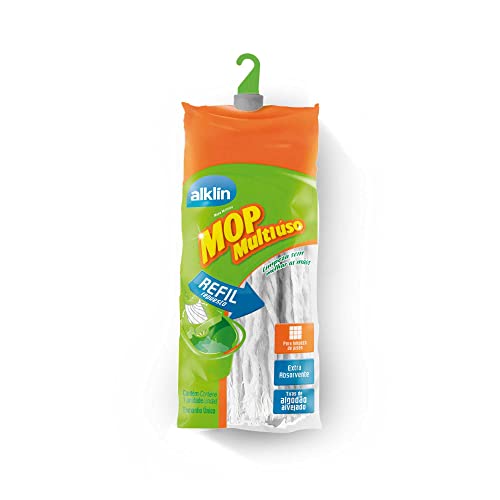 Refil para Mop Tiras Algodão, Alklin, Alvejado  