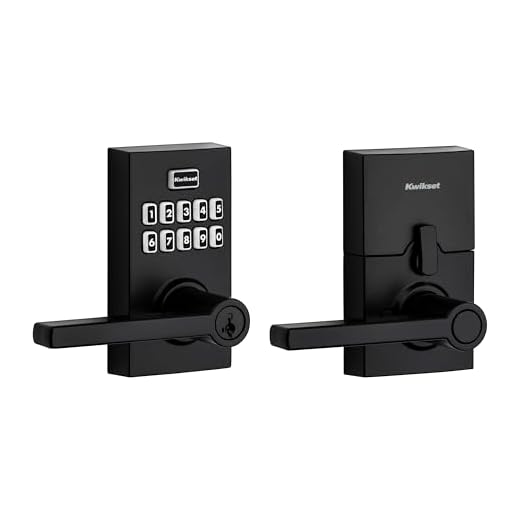 Kwikset 99170-004 SmartCode 917 Teclado sem chave Entrada Contemporânea Eletrónica Fechadura Fechadura Alternativa com Maçaneta Halifax e Segurança SmartKey, Preto Fosco