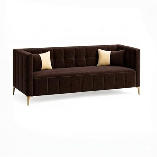 Image of SOCOZI Stylluxe 4 Seater L Shape Sofa Set with Movable Ottoman | Flexible Left or Right Layout | Soft Velvet Suede Fabric | Modern Design | Plush Comfort Cushions for Living Room (Dark Brown)