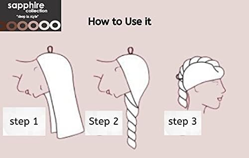 Sapphire Collection Hair Drying Towels, 100% Pure Terry Towel Cotton Soft Hair Towel Wrap Hair Twist Turban Towel Absorbent Hair Cap Head Wrap Spa Towels with Loop & Button for Long Hairs (Purple)