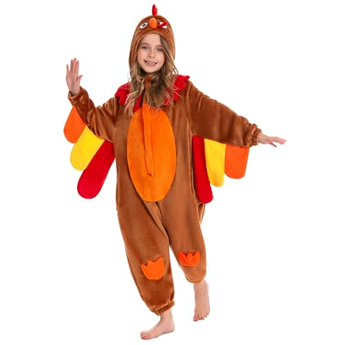 OLAOLA Turkey Kids Onesie Cosplay Thanksgiving Costume Girls Boys Pajamas