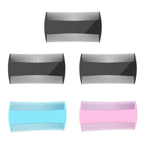 5 Pcs Double-Sided Fine Tooth Combs, dandruff comb for Hair, Pocket Comb for Beards & Mustaches”