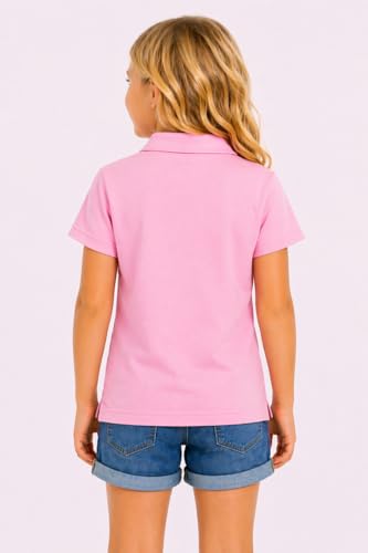 Image of DYCA by Bodycare Girls Polo Neck Half Sleeves T-Shirt, Cotton Printed Tshirt, Everyday Wear T Shirt (Print May Vary)