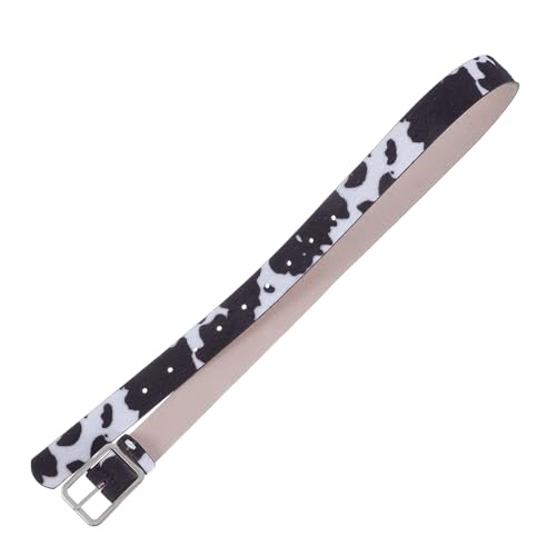 JOINPAYA Cinturón Ajustable de Pu con Estampado de Vaca en Tonos Claros y Oscuros Cinturón Creativo de Moda para Mujer Talla Única Ligero y Resistente para Uso Diario y Fiestas