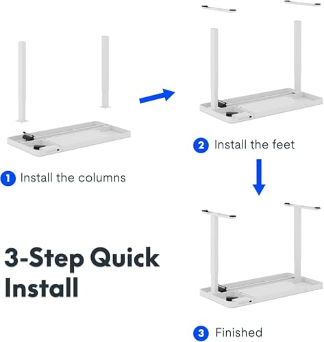 FLEXISPOT Comhar Q3 Electric Standing Desk, Home Office Height Adjustable Sit-Stand Desk with Drawer & Fast USB Chargers 120 * 60cm, White Frame+Maple Top