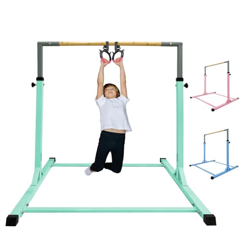 PROMFMOVE Gymnastics Bar for Kids and Teenage Ages 3-15, Gymnastic Training Bar Horizontal Bar Adjustable Height, Gymnastic Training Equipment for Home and Club Use