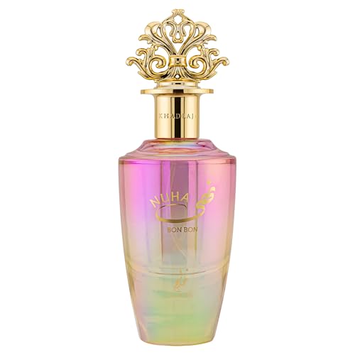 Khadlaj Nuha Bon Bon - Sweet Gourmand Fruity Creamy - Eau de Parfum Spray Long-Lasting Fragrance Spray for Women 2.87 Ounce / 85ml
