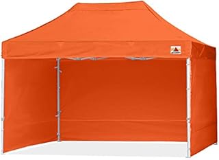 ABCCANOPY Pop Up Gazebo With Side Panels and Door Wall Commercial Shelters Instant Shade And Block Rain, Bonus Upgraded Roller Bag, 4 Weight Bags, Stakes and Ropes (3x6M,Black)