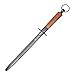 MITSUMOTO SAKARI 40 cm Acero Plano Negro de Alto Carbono, Chaira Afilar Cuchillos Japones, Afilador de Cuchillos Profesional (Mango de Madera al Ácido y Caja de Regalo)