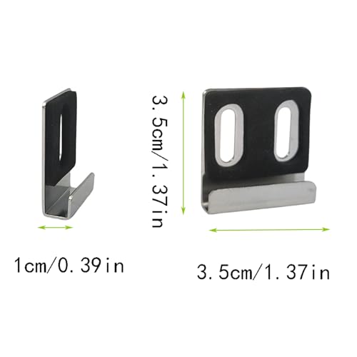 Image of 8pcs Mirror Holder Kit, Double Hole Metal Mirror Brackets with Screws Rubber Pads for Frameless Mounting Wall Tile Billboard Display
