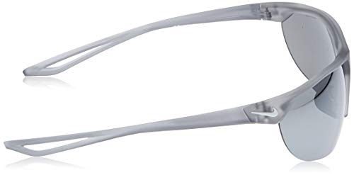 Nike Golf Cross Trainer Sunglasses, Matte Crystal Wolf Grey/White Frame, Grey with Silver Flash Lens3