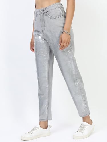 Image of Tokyo Talkies Women's Mom Fit Cropped Jeans| Mid-Rise| Jeans Pant