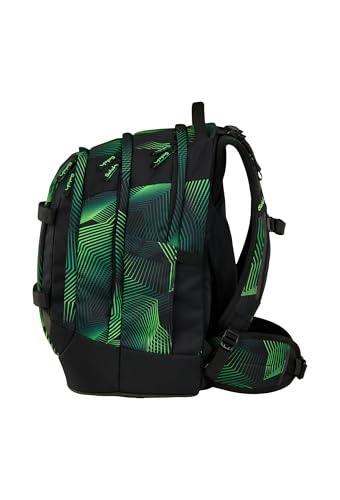 Satch Schulrucksack Pack Seismic Green - Schwarz – Ansicht 3