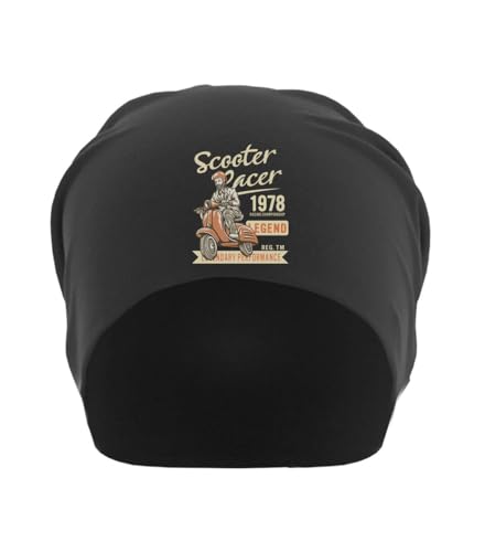 Bonnet de course Scooter Racer 1978 en coton fin stretch noir
