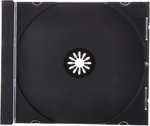 Hama CD-Leerhüllen 10 Stück (Jewel Case für CD/DVD/Blu-ray, Leerbox zur Archivierung, Aufbewahrung, Standard CD-Schutzhülle, Transport-Hülle) transparent-schwarz