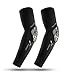 1Pcs Summer Elastic Basketball Elbow Pads Arm Sleeve Crashproof Honeycomb Support Sport Safeties Protector Guard(Black,X-Large)