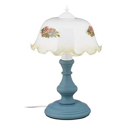 Lámpara de mesa vintage Relaxdays con estampado floral Cover